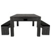 7-In-1 Games Table & Storage Benches x 2 - Grey