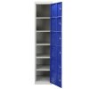 MonsterShop Metal Lockers 6 Doors Storage, Blue & Grey Metal Lockable Unit Staff School Gym Changing