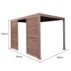 Wood Effect Aluminium Pergola 3 x 3m with 2 Louvre Panels
