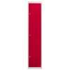 MonsterShop 3 Door Metal Storage Lockers, Flatpacked Red & Grey Steel Lockable Unit, Gym Changing School Staff