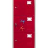 MonsterShop Metal Lockers 6 Doors Storage, Red & Grey Metal Lockable Unit Staff School Gym Changing