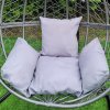 Swing Hanging Egg Chair Rattan Bench Garden Patio Outdoor Indoor Furniture Hammock Basket Seat Grey | with Cushions, Waterproof Cover and Stand