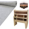 Camper Van Lining Carpet 11m2 Silver Grey 4 Way Super Stretch & VW Transporter Van Racking Plywood Tool Storage Utility Ply Toolbox Transporter Shelves Rack Unit Motorhome 5 x Adhesive Glue Cans Kit