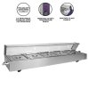 KuKoo Wet Well Catering Bain Marie Food Warmer Display, 5 Pan, 1/2 GN, 1.5kW, Stainless Steel
