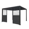 Anthracite Aluminium Pergola With 2 x Shutter Panels - 3m x 4m