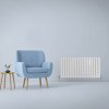 Designer Radiators 60 x 119cm Flat Panel Modern Central Heating Gloss White Horizontal Column Double Panel Wall Mounted Slimline Kitchen Living Room Bathroom Commercial Cleaning Brush & Fixing Kit