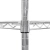 Wire Shelving Rack 5 Tier Metal Storage Unit Heavy Duty Free Standing Boltless Height Adjustable Shelves & Levelling Feet Kitchen Office Garage Silver Chrome 1000kg Weight Capacity