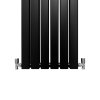 Designer Radiators 180 x 42cm Flat Panel Modern Central Heating Matt Black Vertical Column Double Panel Wall Mounted Slimline Kitchen Living Room Bathroom Commercial Cleaning Brush & Fixing Kit