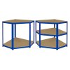 Corner Shelves Garage Racking / 90cm x 45cm x 180cm Racking Storage Unit / 5 Shelves MDF & Steel / 1325kg capacity / 265kg per shelf