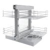 KuKoo RH Magic Corner Kitchen Pull Out Baskets, Slide Out 90-100cm Unit, 4 Metal Storage Drawers
