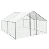 Walk In Chicken Run Cage Coop 3m x 4m x 2m Dog Pen House Kennel Large Metal Enclosure Rabbits Ducks Poultry Roof Cover Shelter Sunshade Pets Outdoor Backyard Farm Animal