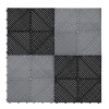Vented Modular Interlocking Flooring Tiles & Edges 165 Grey & 60 Black Double Garage Heavy Duty Floor Mat Showroom Workshop Outdoor Polypropylene Anti Slip Weather Resistant Drainage 6m x 6m 36m2