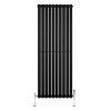Oval Single Column Radiator & Valves - 1600mm x 600mm - Black
