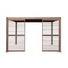 Wood Effect Aluminium Pergola 4m x 3m with 2 Louvre Panels