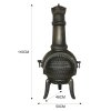 Cast Iron Chiminea Outdoor Garden Patio Heater Log Fire Pit Burner Wood Chimney Chimenea BBQ Spark Guard FREE Poker Barbeque Toasting Rack & 10m Union Jack Bunting 25 Double Sided Flags