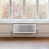 Traditional 2 Column Radiator 300mm x 1012mm Modern Central Heating Heater Gloss White Carbon Steel Horizontal Wall Mounted Kitchen Living Room Bathroom FREE Cleaning Brush Fixing Kit & Brackets