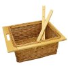 3 x Pull out Wicker Basket Drawer 500mm Kitchen Storage Solution Larder Base Unit Cupboard with Handle Rustic Beech Wood Farmhouse Style 100% Handmade Rattan FREE Fixing Kit Included – Brown