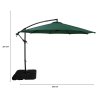 Cantilever Parasol 3m With Square Base - Green
