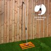 Lawn Leveller 50cm x 32cm Levelling Rake Lute Heavy Duty Lightweight Galvanised Steel Aluminium Orange 1.2 - 1.9m Extendable Handle Easy Grip Landscaping Garden Tool Grass Soil Artificial Turf Compost