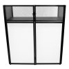 DJ Disco Booth Stand Mixer Shelf Foldable Portable Screen Table Powder Coated Steel Interchangeable Stretch Cloth Panels 1 x Black & 2 x White Cloths Carry Storage Bag Secure Handle Lock Complete Set