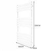 Vertical Towel Radiator Designer Flat Panel 1200mm x 600mm Bathroom Heated Rail Gloss White Central Heating Ladder Heater Wall Mounted Carbon Steel FREE Cleaning Brush Fixing Kit & Brackets