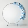 Wedding Moongate Arch Silver 2m/ 200cm Arbour Round Outdoor Decor Background Flower Balloon Circle Hoop Frame Backdrop Party Decoration Floral Prop Floor Standing Baby Shower Birthday Christening