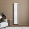 Oval Single Column Radiator & Valves - 1600mm x 360mm - White