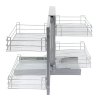 KuKoo RH Magic Corner Kitchen Pull Out Baskets, Slide Out 90-100cm Unit, 4 Metal Storage Drawers