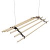 Clothes Airer Ceiling Pulley Maid Traditional Mounted Clothing Dryer 6 Lath Laundry Drying Rack Rail 1.4m Black