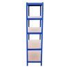 Racking Shelving Unit Boltless 5 Tier Garage Shelves Storage Organisation Workshop Shed Heavy Duty Steel Racks- 5 x 75cm wide racking, 2 x 90cm wide racking, 1 x workbench and 1 x rubber mallet