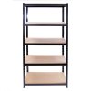 3 x Black Racking Bay Unit 5 Tier & Workbench Heavy Duty Steel Metal 280kg Capacity Per Shelf Garage Shelves Storage Warehouse Shed Workshop Greenhouse Boltless Shelving 90 x 45 x 180cm Rubber Mallet