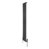 Flat Single Column Radiator & Valves - 1600mm x 280mm - Anthracite Grey