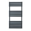 Vertical Towel Radiator Designer Flat Panel 1200mm x 600mm Bathroom Heated Rail Matt Anthracite Grey Central Heating Ladder Heater Wall Mounted Carbon Steel FREE Cleaning Brush Fixing Kit & Brackets