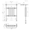 Traditional Heated Towel Rail Radiator - 950mm x 660mm - Anthracite Grey