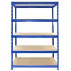 10 x Blue Racking Bay Unit 5 Tier Heavy Duty Steel Metal 200kg capacity Per Shelf Garage Shelves Storage Warehouse Shed Workshop Boltless Shelving 120 x 50 x 180cm Free Rubber Mallet