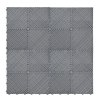 Vented Modular Interlocking Flooring Tiles x 225 Grey With Edges & Hexagon LED Lighting 28 White Lights & Border 6500K 3 Mount Options & Suspended Ceiling Kit Single Garage Floor Mat 6m x 6m 36m2