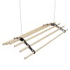 Clothes Airer Ceiling Pulley Maid Traditional Mounted Clothing Dryer 6 Lath Laundry Drying Rack Rail 2m Black