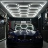 Hexagon LED Lighting 14 Lights & Border Car Detailing Shop Garage Workshop Gym Beauty Salon Showroom Honeycomb Modular Design Bright Pure White 120 Lumens 6500K Colour Temperature 3 Mounting Options