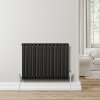 Oval Single Column Radiator - 600 x 780mm - Black