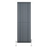 Oval Single Column Radiator & Valves - 1800mm x 600mm - Anthracite Grey