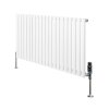 Oval Single Column Radiator & Valves - 600mm x 1200mm - White