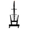 Engine Crane 1 Tonne Ton 1000kg Hydraulic Pump Handle Folding Legs Hoist Lift Jack Stand Handle 6 Portable Heavy Duty Wheels Workshop Garage 4 JIB Positions Chain Hook Black Powder Coated Steel