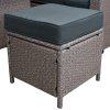 Rattan Corner Dining Set Outdoor Garden Furniture Grey 9-Seater L Shape Sofa Stools Tempered Glass Table UV Protected Waterproof Grey Seat Back Cushions Patio Conservatory Lounge FREE Rain Cover