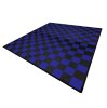 Vented Modular Interlocking Flooring Tiles & Edges 120 Black & 120 Blue Double Garage Heavy Duty Floor Mat Showroom Workshop Outdoor Polypropylene Anti Slip Weather Resistant Drainage 6m x 6m 36m2