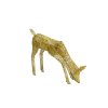 Outdoor Reindeer Christmas Light Up Decorations Standing Doe Gold Garden Xmas Decoration Figure with 120 Cool White LED Lights Indoor Outdoor Use