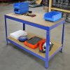 Q-Rax Garage Heavy Duty Steel Shed / Metal DIY Workbench, Workshop Table Work Bench Blue