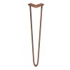 4Pcs Hairpin Table Legs Industrial Style DIY Furniture Heavy-duty Sturdy Welded Metal Steel Desk With FREE Screw Pack And Protector Feet Antique Copper 2 Prong Rods 28 Inch Height 10mm Thickness