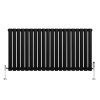 Oval Single Column Radiator & Valves - 600mm x 1200mm - Black