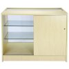 MonsterShop K1200 Lockable Glass Shop Counter Retail Display Cabinet, Maple, 120cm x 90cm x 60cm