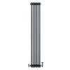 Traditional 4 Column Radiator & Valves - 1800 x 290mm - Anthracite Grey